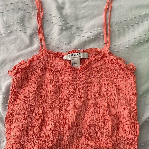 Pink forever 21 ribbed cropped tank top - Picture 1 of 3